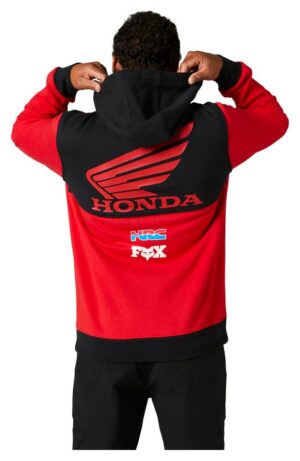Hoodie – Fox/Honda Wing – Rood/Zwart, Maat L