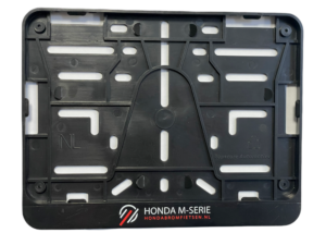 Kentekenplaathouder Motorfiets liggend – Opdruk “Honda M-Serie” – Zwart, 210x143mm