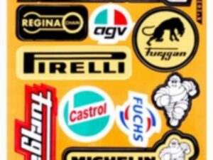 Stickerset merken - AGV/Bridgestone/Castrol/Pirelli/Regina