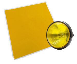 Sticker koplamp - Geel transparant - 250x250mm (warmte resistent)