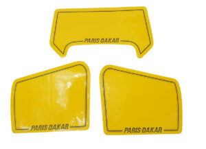 Stickerset kappen - Geel - model Paris-Dakar (lange zijkappen)