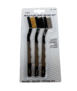 Borstelset, koper/nylon/rvs – 3-delig