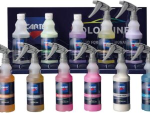 Wandhouder voor flacons 0,5l + 12×0,5l  poets-/reinigingsset – Cartec Colorline