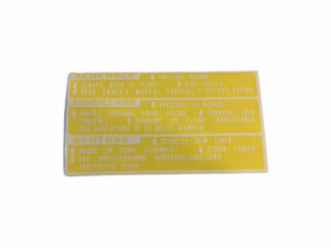 Sticker tank, waarschuwing - ENG/FRA/DEU - Lichtgeel