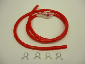 Benzineslang + benzinefilter + slangklemmen - Rood