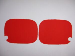 Stickerset zijkap - Rood - model '87-'92, Wit/Rood