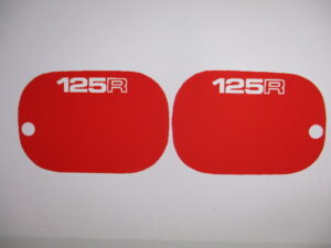Stickerset zijkap - Rood - model '83, Wit