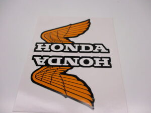 Stickerset tank - "Honda Wing" Oranje/wit - model '83, R119 Flashing Red (Orange)