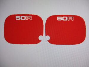 Stickerset zijkap - Rood - model '83, Wit