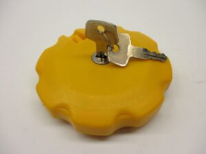 Benzinetankdop + slot - Geel