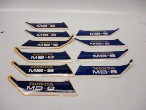 Stickerset tank - "Honda MB-8" - Blauw/wit/goud - model Rood/Blauw - 10 stuks [NOS]