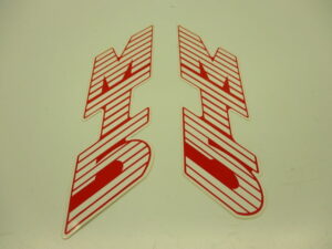 Stickerset tank - "MT5" Wit/rood - 230mm