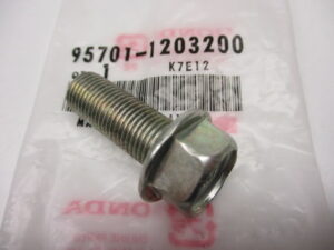 Voetsteun, bout, flens - M12x32 - Chroom