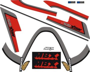 Stickerset compleet - Zwart/grijs/rood