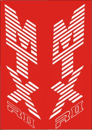 Stickerset tank - "MTXRII" Wit/rood - model '87-'92