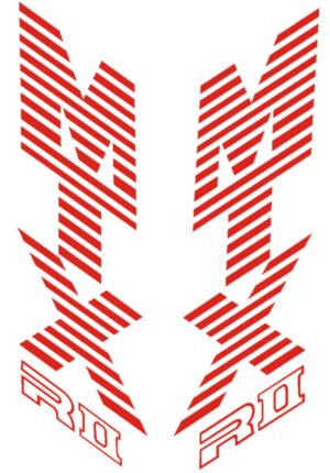 Stickerset tank - "MTXRII" Rood/wit - model '87-'92, R134 Fighting Red