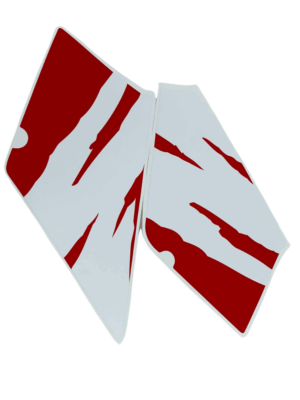 Stickerset kappen - Rood/wit (korte zijkappen) - Afbeelding 3