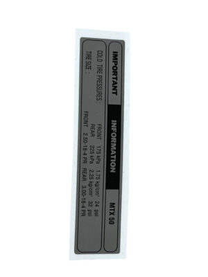 Sticker kettingkast, informatie - ENG - Grijs