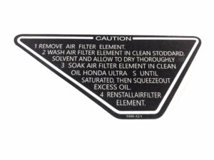 Sticker accudeksel, luchtfiltergegevens - ENG - Zwart