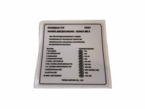 Sticker tank, technische gegevens - DEU - Wit
