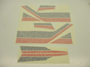 Stickerset kappen - Rood/blauw - model '84-'85, Wit/Rood
