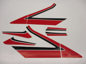 Stickerset kappen - Rood/zwart/wit - model '86-'92, Wit/Rood