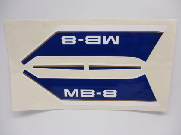 Stickerset tank - "MB-8" Blauw/wit/goud - model Rood
