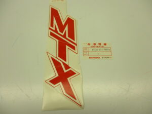 Sticker tank links - "MTX" Rood [NOS]