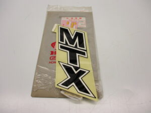 Sticker tank links - "MTX" Zwart [NOS]