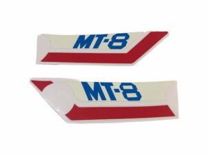 Stickerset zijkap - "MT-8" Wit/rood/blauw - model '81-'83, PB109 Petrol Blue
