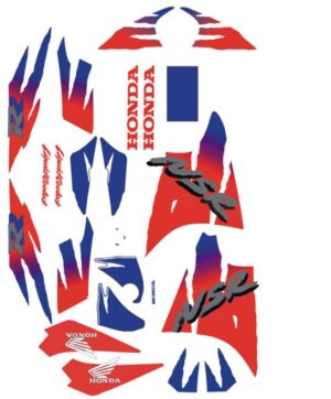 Stickerset compleet - Wit/rood/blauw "Tiger"
