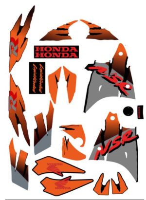 Stickerset compleet - Zwart/oranje "Tiger"