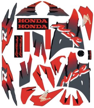 Stickerset compleet - Zwart/rood "Tiger"