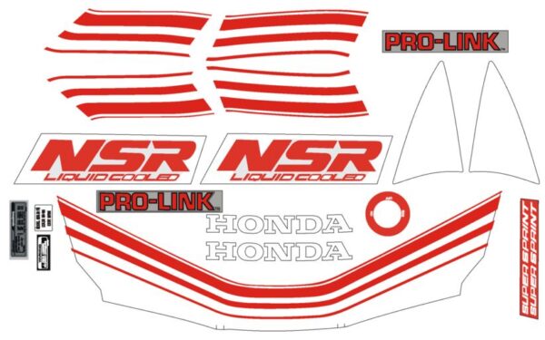 Stickerset compleet - Wit/rood (zonder onderspoiler)