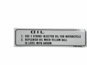 Sticker waarschuwing, olie - ENG - Wit