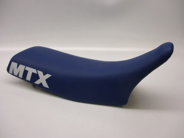 Buddy/Zadel - Blauw + wit "MTX" (opnieuw bekleed)