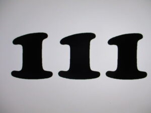 Stickerset koplamp/zijkap - Cijfer "1"