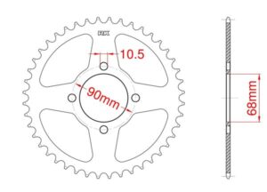 Tandwiel- en kettingset - 13/42 tands, ketting 520/104 links - Afbeelding 2