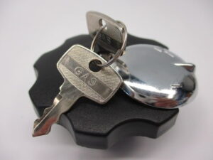 Benzinetankdop + slot - Zwart/chroom - Afbeelding 2