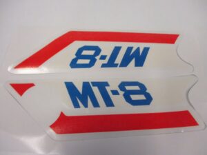 Stickerset zijkap - "MT-8" Wit/rood/blauw - model '81-'83, PB109 Petrol Blue