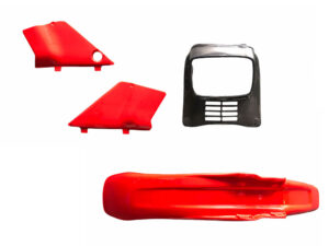 Restauratieset - Kappenset, 4-delig - B-kwaliteit - Kleur: Tahitian Red (R23) (zadel zwart)