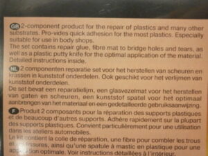 Reparatie, plastic – Motip – 2 componenten