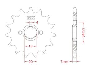 Tandwiel- en kettingset - 13/42 tands, ketting 520/104 links - Afbeelding 3