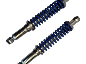 Schokbreker set Blauw/Chrome HMS Standaard Lengte Honda MT50 Nieuw model vanaf 1989 (Volledig Ori. Look!)