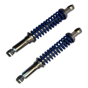 Schokbreker set Blauw/Chrome HMS Standaard Lengte Honda MT50 Nieuw model vanaf 1989 (Volledig Ori. Look!)