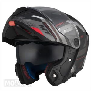 HELM ATOM 2 SV BAST MAT ZWART/ROOD (Maat M)