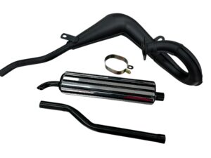 Uitlaat set compleet met Ovalen Koelrib demper Honda MTX-SH AD09 / MTX50R AD06 Origineel model Zwart