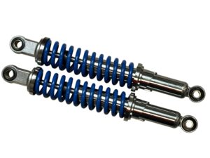 Schokbreker set Blauw/Chrome HMS Standaard Lengte Honda MT50 Nieuw model vanaf 1989 (Volledig Ori. Look!) - Afbeelding 3