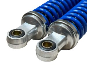 Schokbreker set Blauw/Chrome HMS Standaard Lengte Honda MT50 Nieuw model vanaf 1989 (Volledig Ori. Look!) - Afbeelding 5