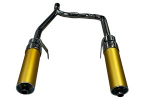 Dubbele einddemper / Double Silcencer Gold / Chroom Honda MT5 AD01 - MT8 HD02